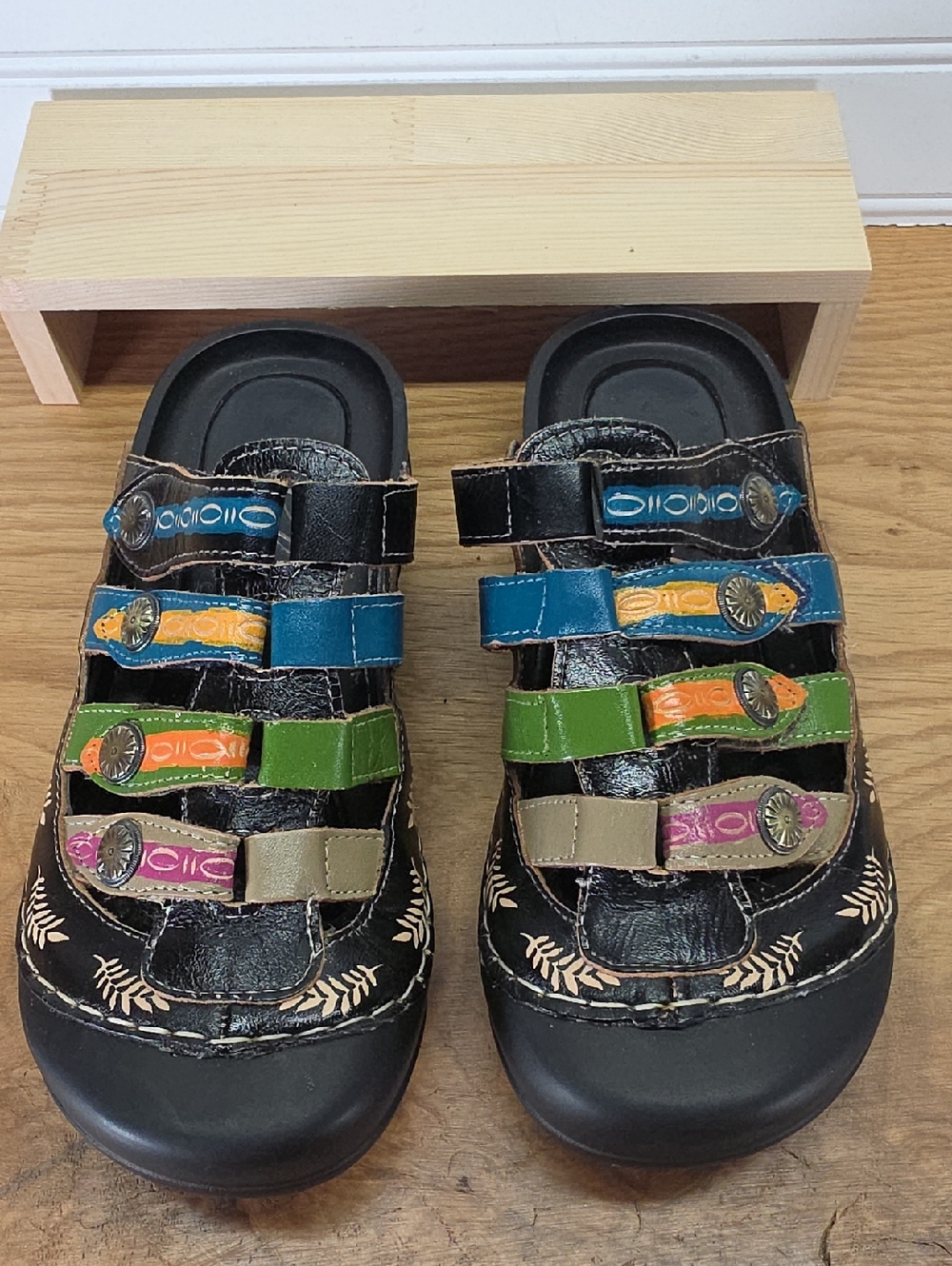 Elite By Corkys Colorful Strappy Slide Sandals - Multicolor Size 36 US 5.5/6 - Picture 3 of 5